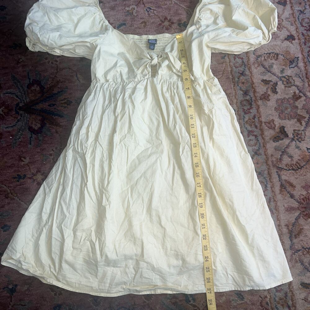 Wild Fable Tie-Front Knot Dress Puff Sleeve Babydoll M Chartreuse Romantic Fairy - Picture 7 of 10